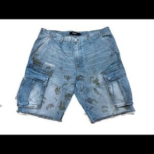 NEW Hudson Washed-Out Camo cargo shorts size 36